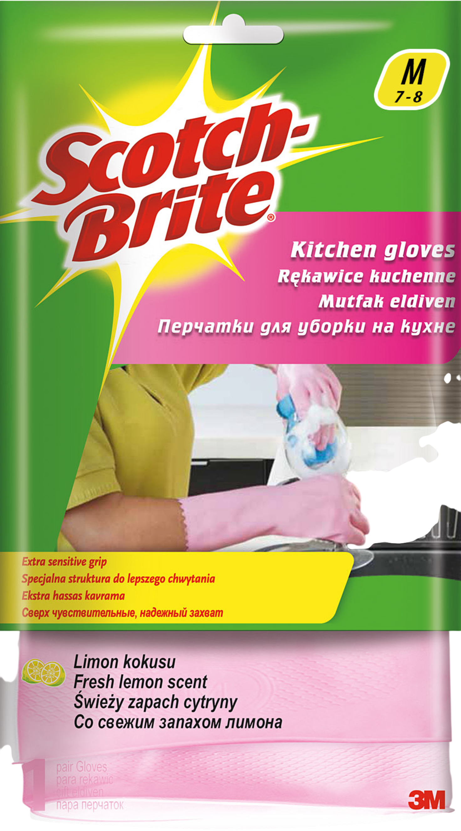 3M Scotch-Brite® Ultra Sensitive kuchynské rukavice, citrónová vôňa 1 ks