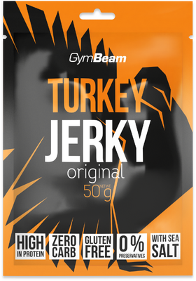 GymBeam Sušené mäso Turkey Jerky originál 50 g
