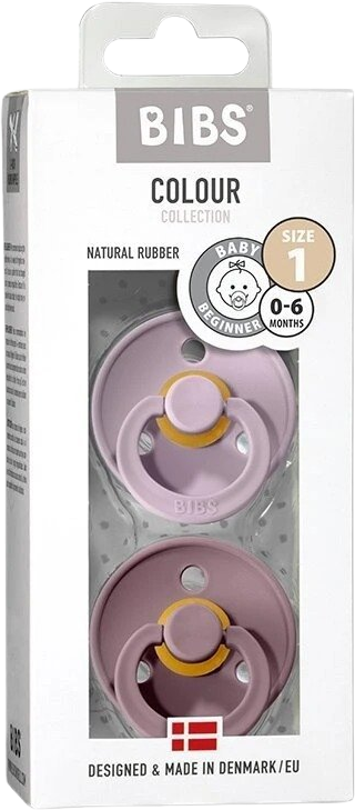 BIBS Colour Cumlíky z prírodného kaučuku - veľkosť 1, Dusky Lilac/Heather,