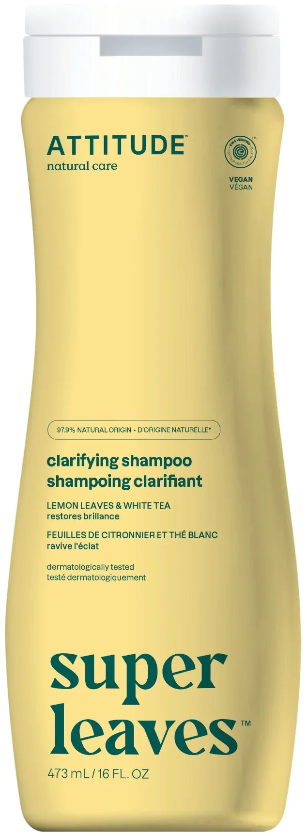 Attitude Šampón Super Leaves s detoxikačným účinkom, rozjasňujúci pre normálne a mastné vlasy 473 ml