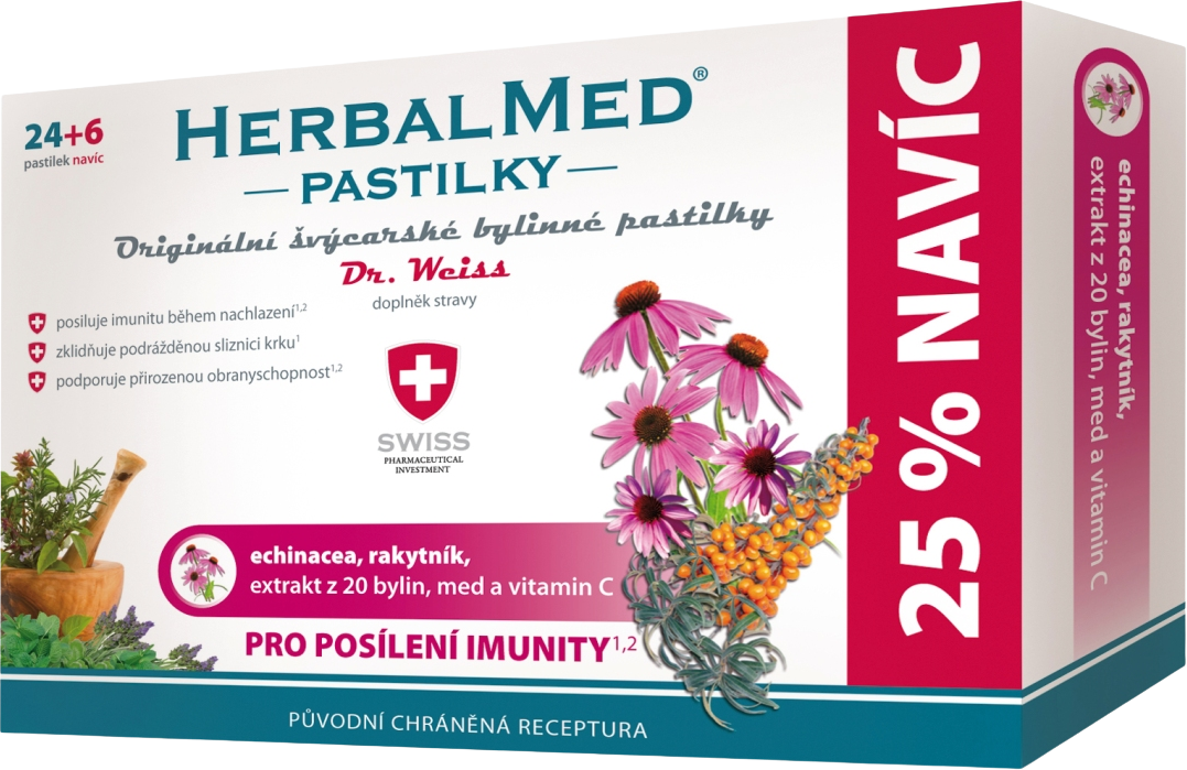 HerbalMed PASTILKY pre posilnenie imunity - Dr.W. 30 pastiliek