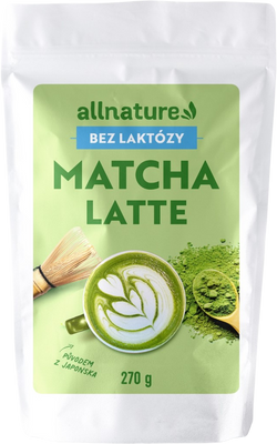 Allnature Matcha latte bez laktózy 270 g