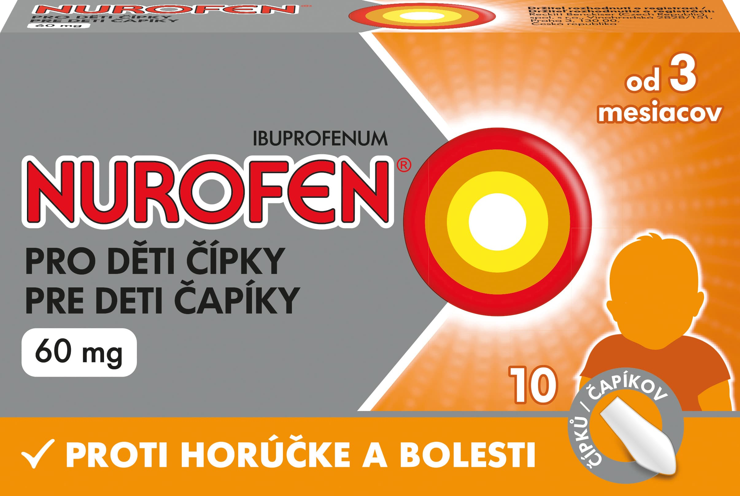Nurofen pre deti čapíky 60 mg 10 ks