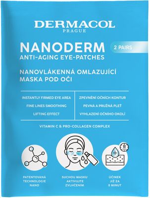 Dermacol NANODERM Nanovláknová suchá omladzujúca maska pod oči 2 ks