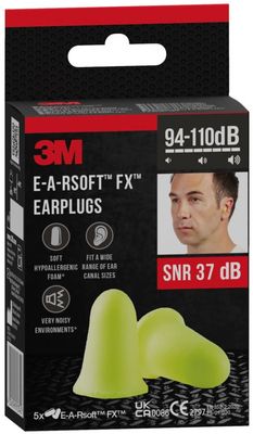 3M Zátkové chrániče sluchu E-A-Rsoft™ FX™, SNR 37 dB, žlté 5 ks