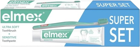 Elmex Sensitive Zubná pasta a zubná kefka Ultra Soft 75 ml