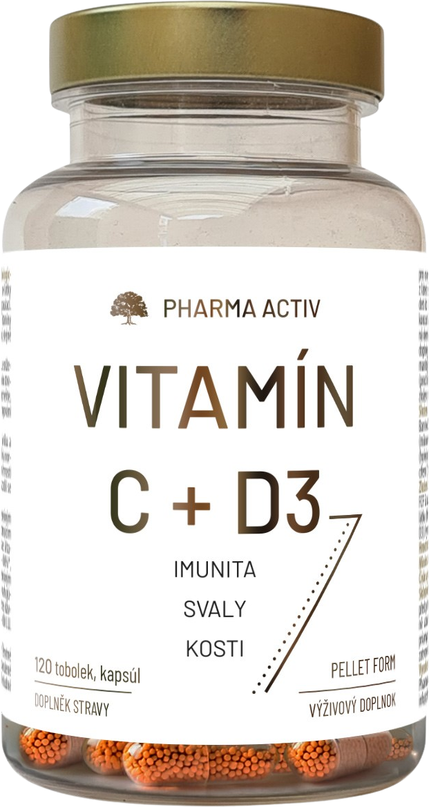 Pharma Activ Vitamín C + D3 120 tvrdých kapsúl