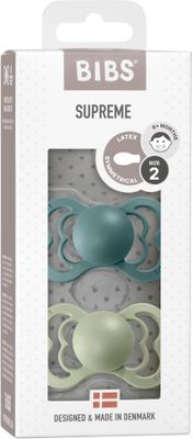 BIBS Supreme Ortodontické Cumlíky z prírodného kaučuku - veľkosť 2, Haze/Blossom, 2 ks