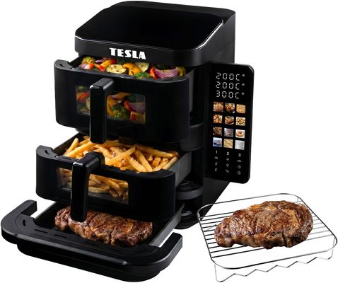 Tesla AirCook TrioZone Q636 XXL - multifunkčná trojzónová digitálna teplovzdušná fritéza