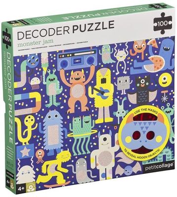 Petit Collage Puzzle s 3D okuliarmi Príšerky