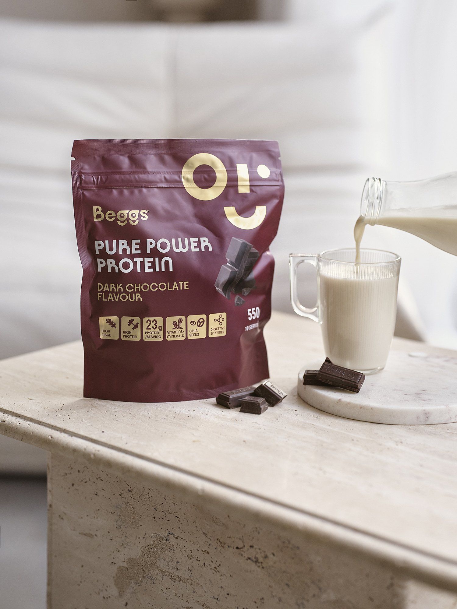 Beggs Pure Power Protein Dark Chocolate 550 g