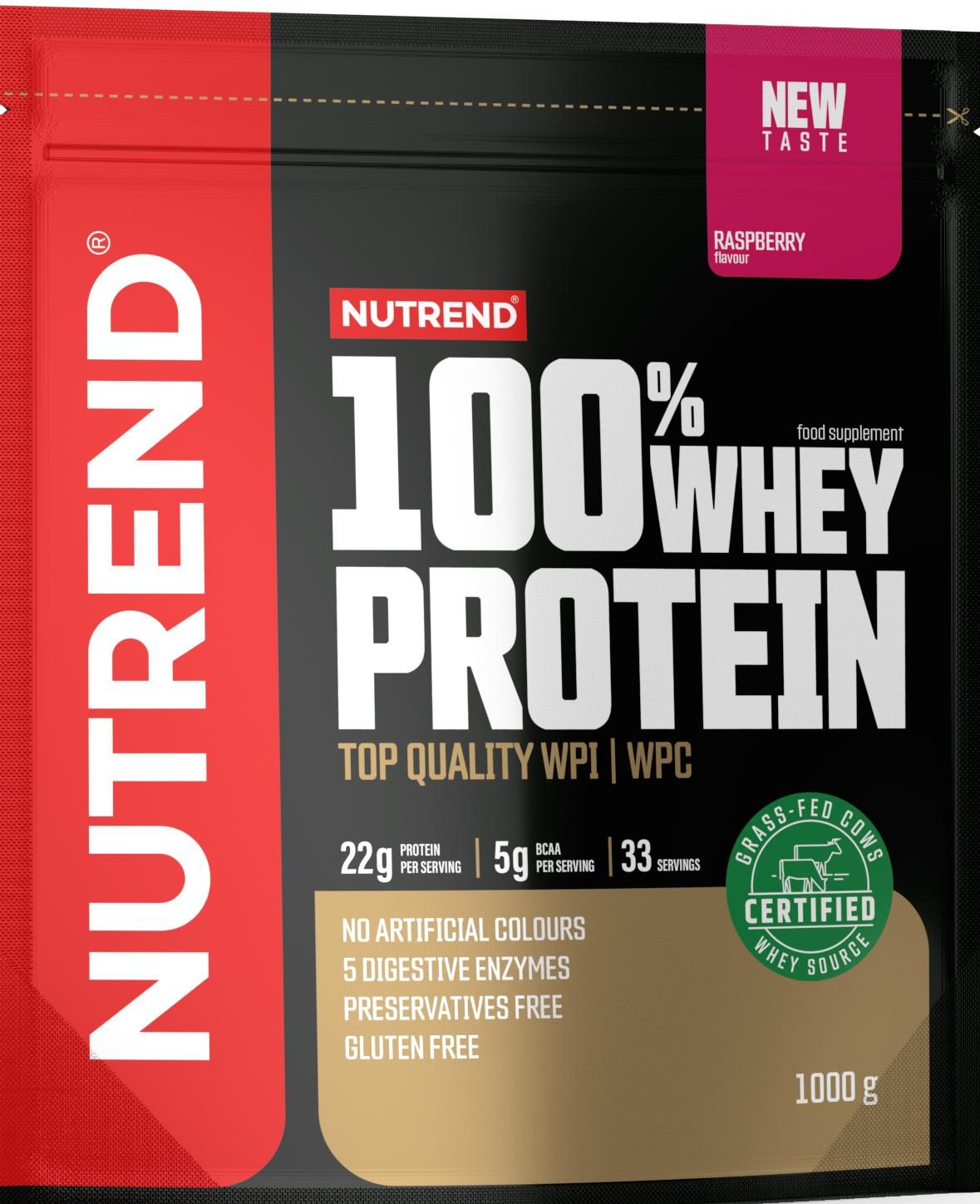 Nutrend 100% Whey Protein, Malina 1000 g