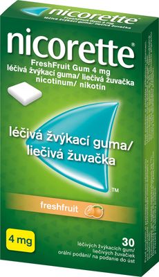 Nicorette ® FreshFruit Gum 4mg, liečivé žuvačky 30 ks