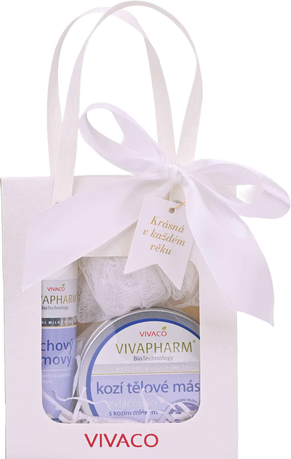 Vivaco Darčeková kazeta koza sprchový gél + telové maslo + darček