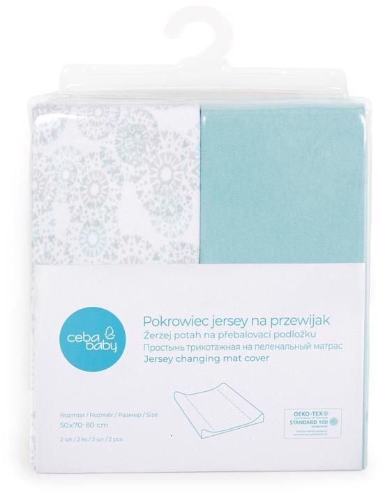 Ceba Baby Poťah na prebaľovaciu podložku 50x70-80cm Turquoise+Dandy 2 ks