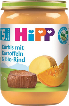 HiPP BIO Tekvica, zemiaky a BIO hovädzie mäso 190 g