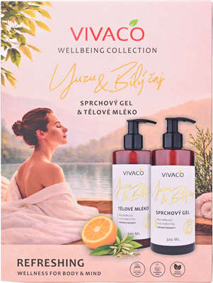 Vivaco Darčeková kazeta Yuzu a Biely čaj 2 x 300 ml
