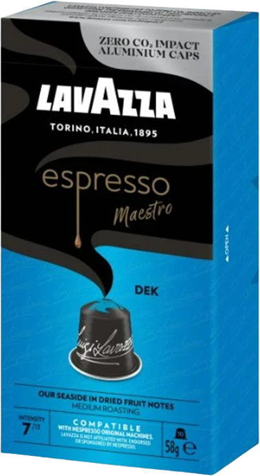 Lavazza Kapsle Nespresso, espresso Maestro DEK (bez kofeinu) 10 ks