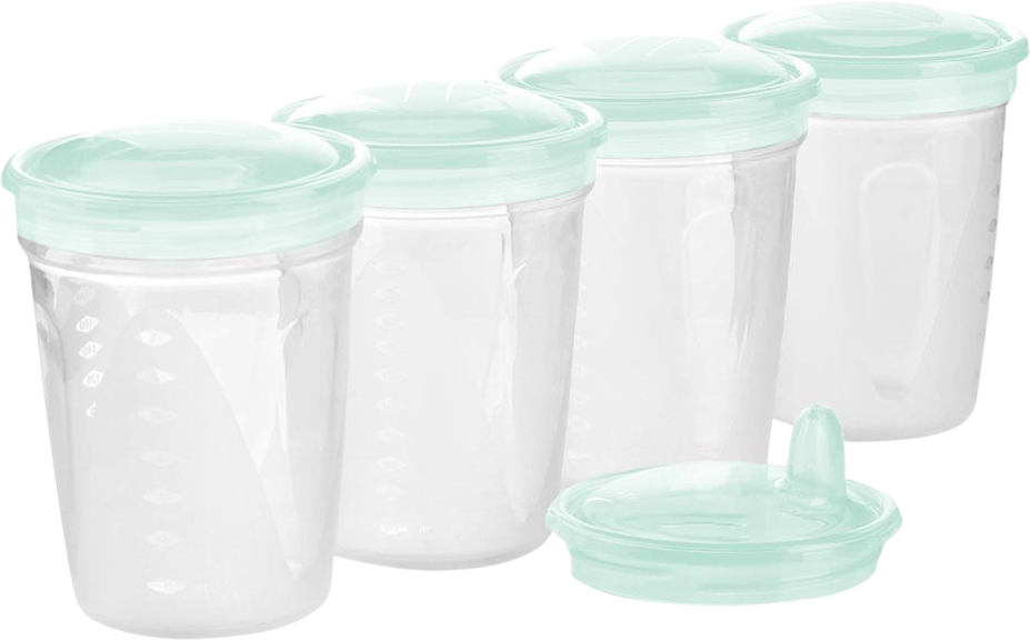 BabyOno Tégliky na úschovu pokrmov 4 ks