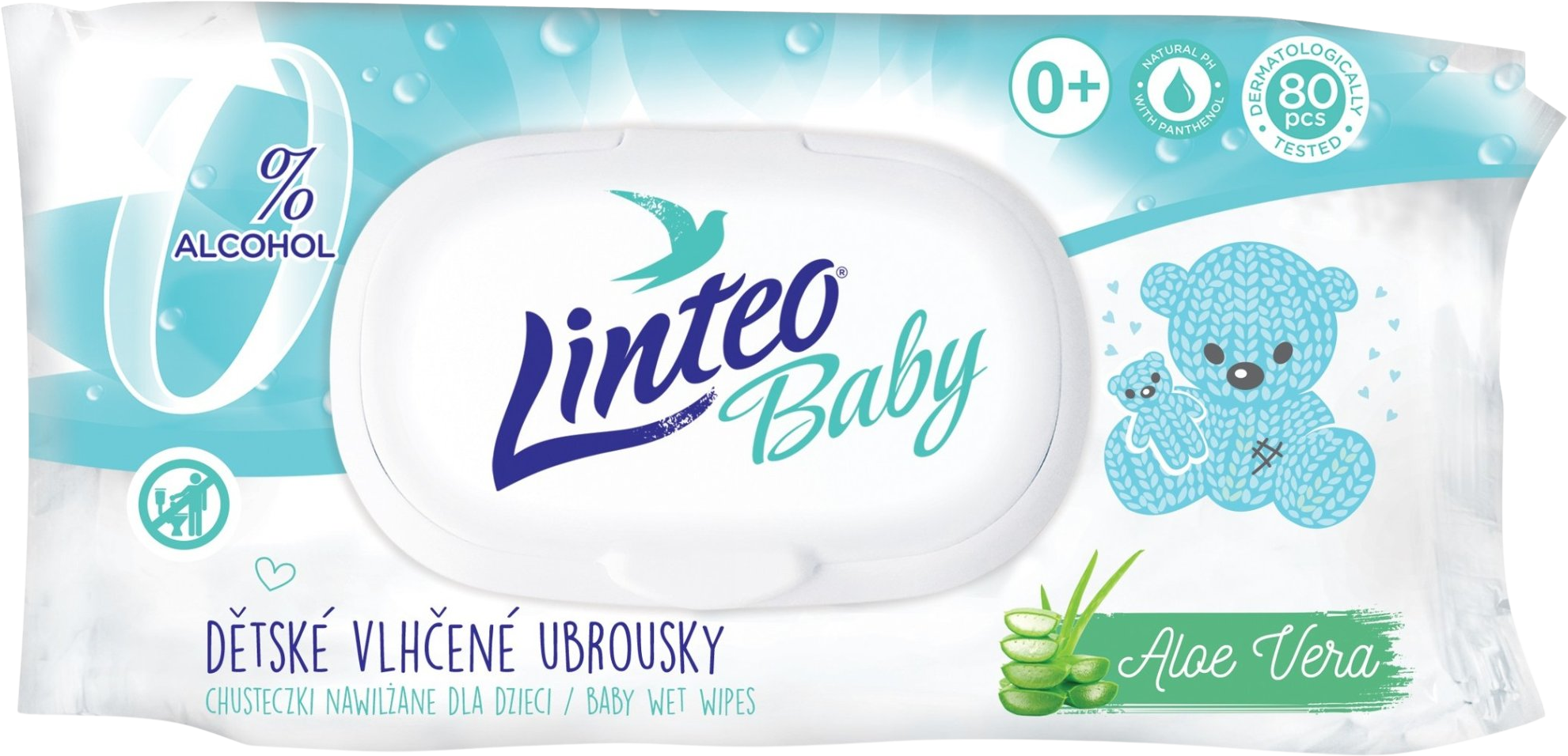 Linteo Vlhčené obrúsky Baby Pure and fresh 80 ks