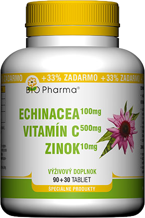 Bio Pharma Echinacea Vitamín C Zinok 120 tabliet