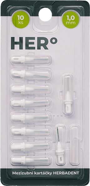 Herbadent HERo doplnkové balenie medzizubných kefiek 1 mm, 10 ks
