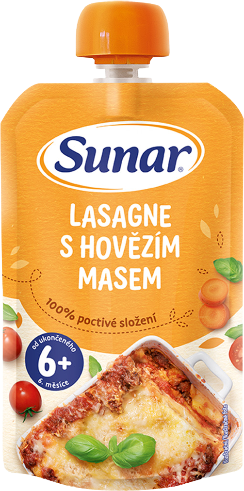 Sunar príkrm lasagne s hovädzím mäsom 6m+ 120 g