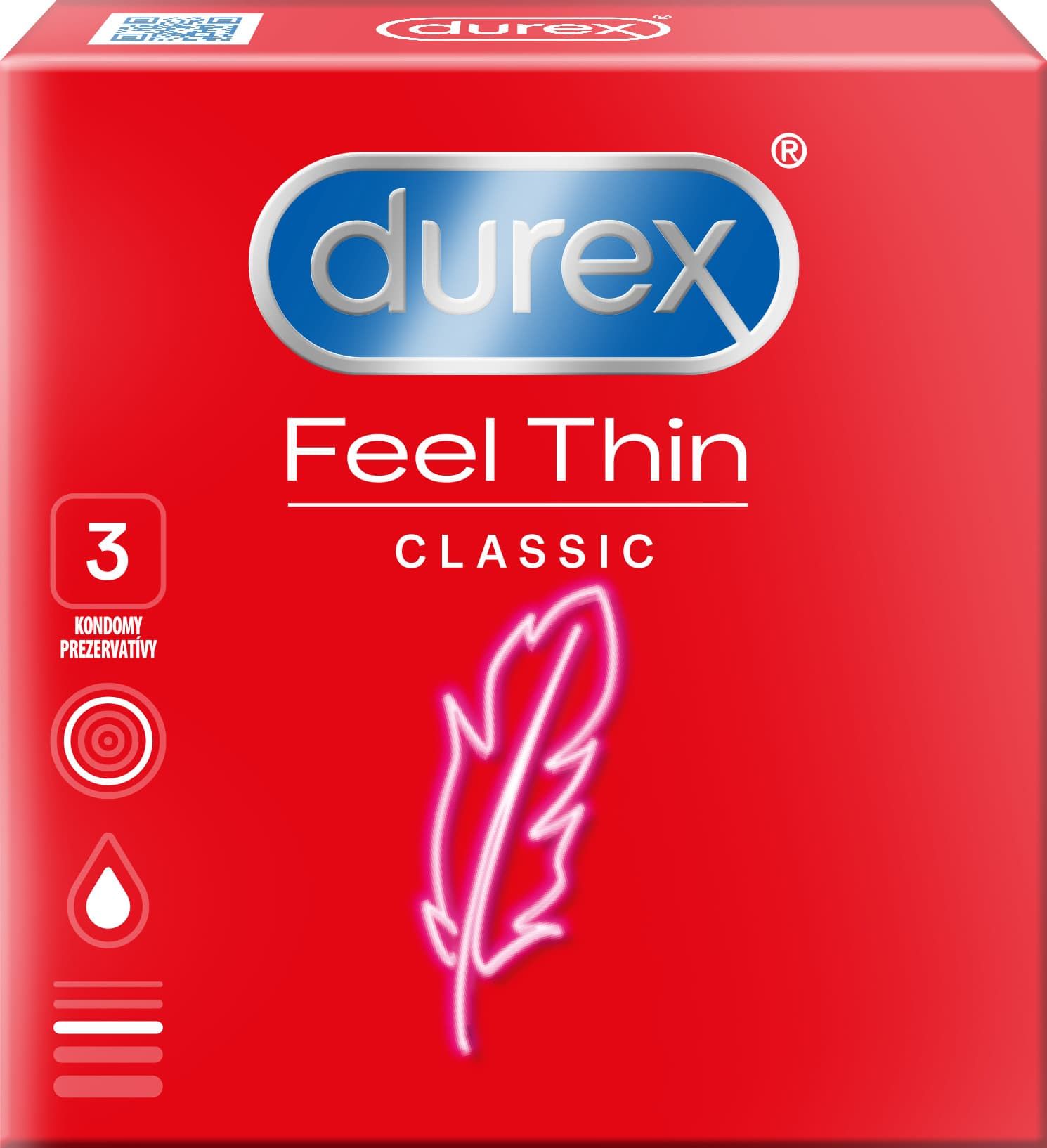 Durex Feel Thin Classic Kondómy 3 ks