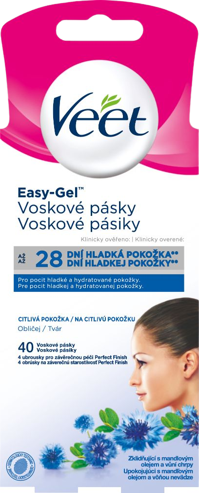 Veet Studené voskové pásiky na depiláciu tváre 40 ks