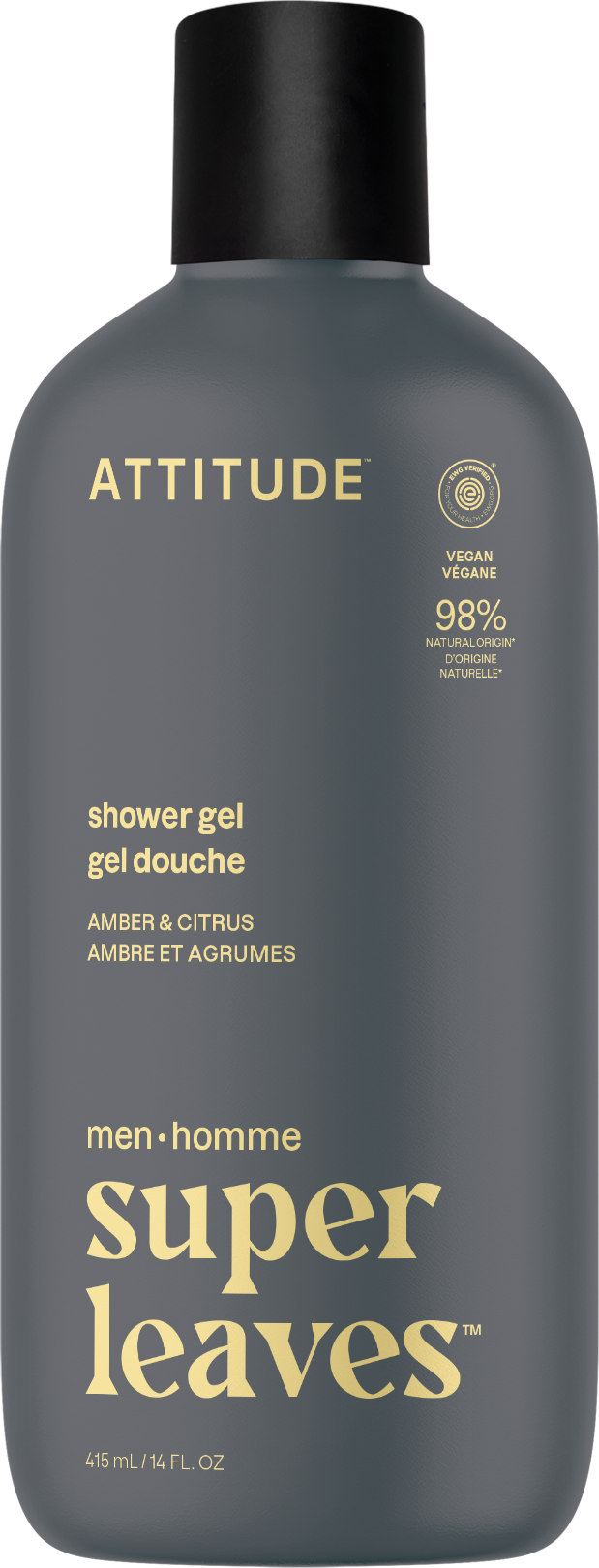 Attitude Pánsky sprchovací gél Super leaves Amber a Citrus 415 ml