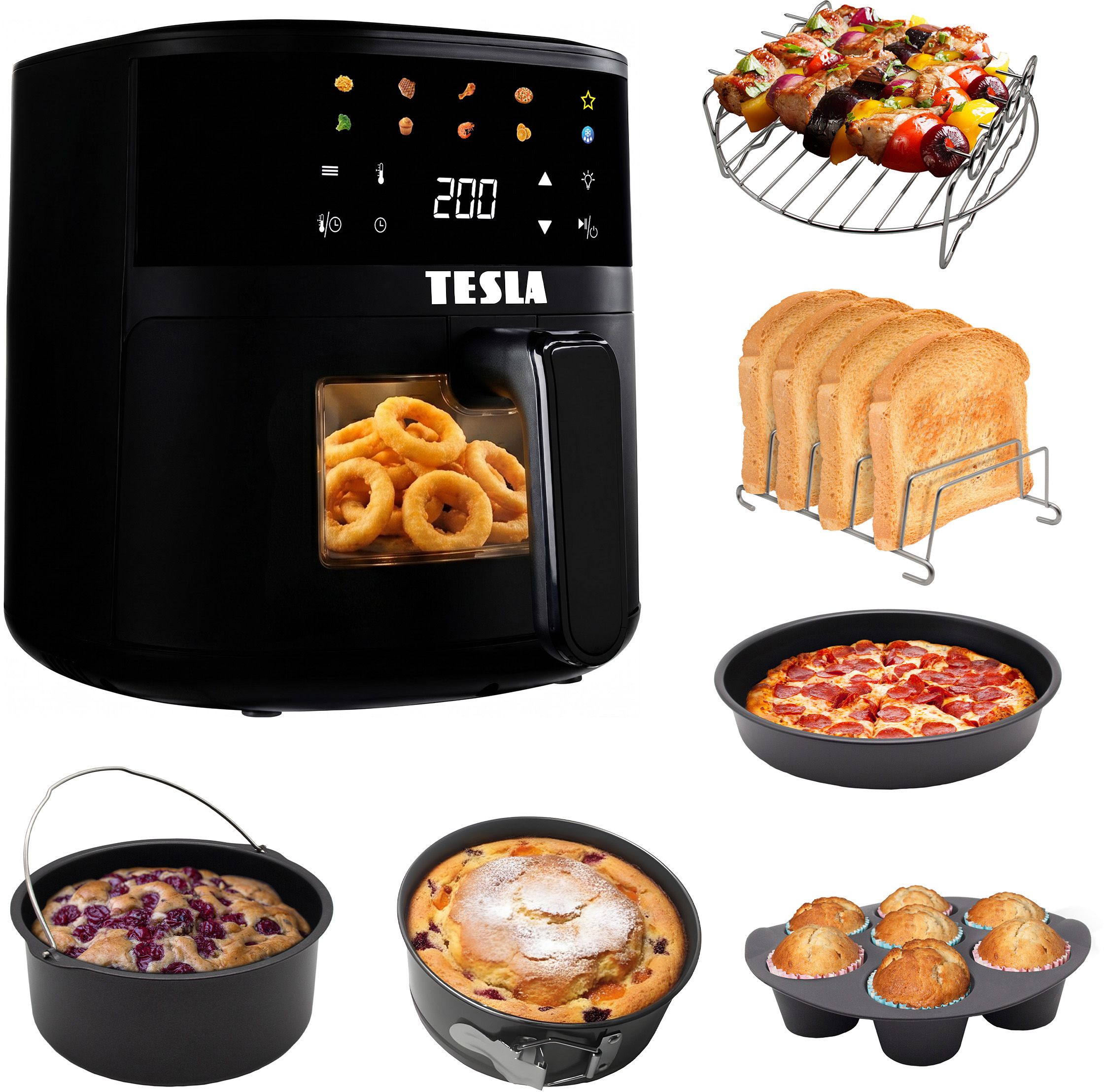 Tesla AirCook Q45 Pro-multifunkčná digitálna teplovzdušná fritéza
