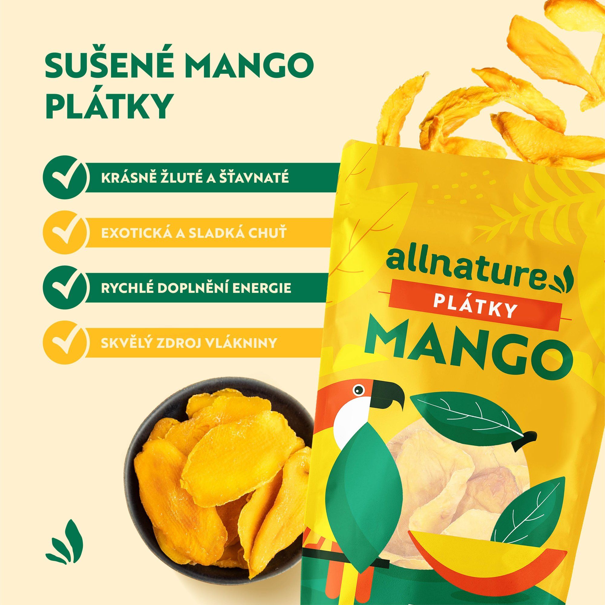 Allnature Sušené Mango exclusive 500 g