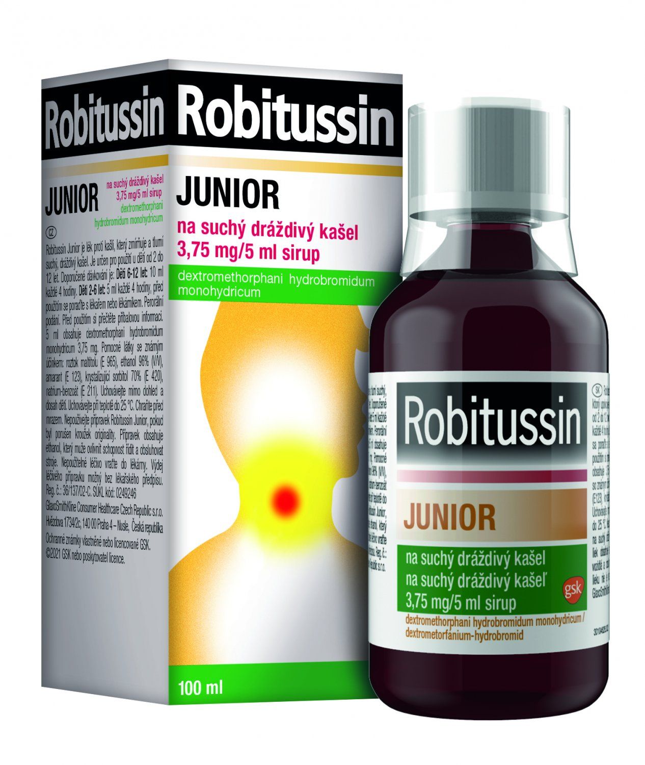 Robitussin Junior sirup pre deti na suchý kašeľ 100 ml