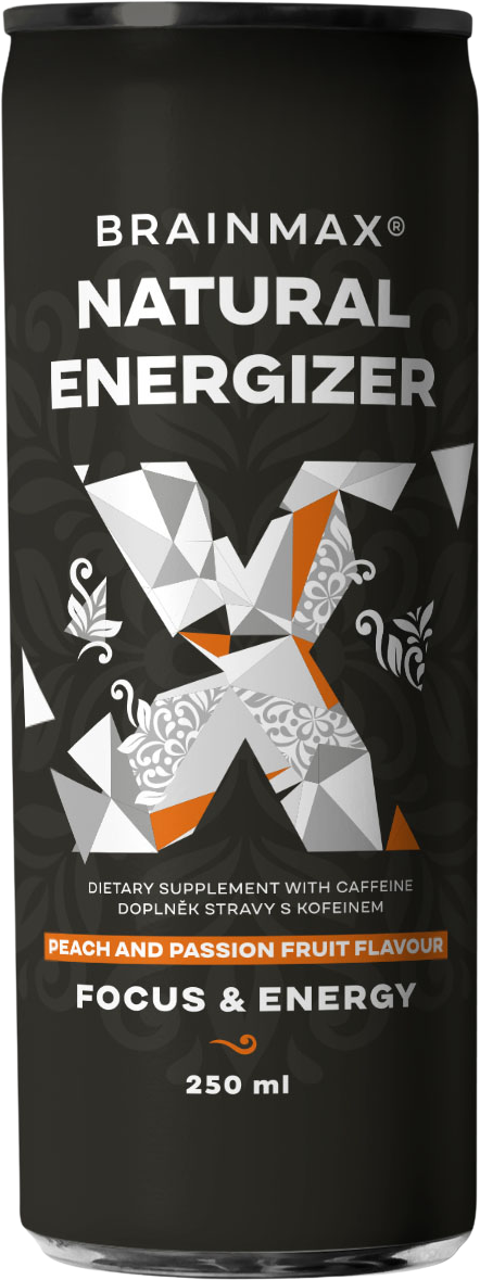 BrainMax Energetický drink Broskyňa, marakuja 250 ml