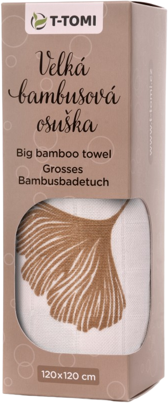 T-Tomi BIO VEĽKÁ bambusová osuška, ginkgo 120 x 120 cm