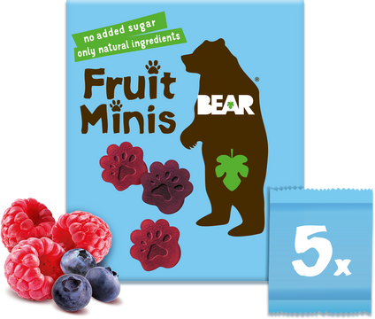 Bear Fruit Minis malina a čučoriedka 5 x 20