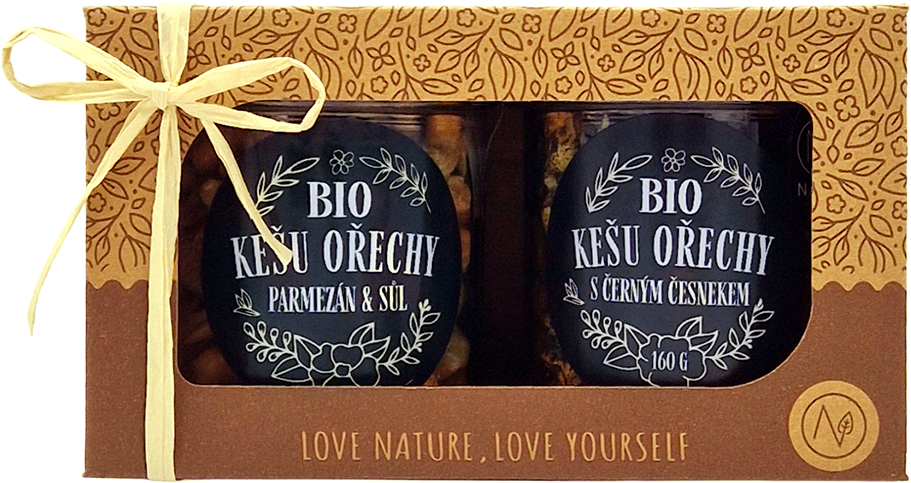 Natu Darčekový set BIO kešu orechov deluxe II., 2 x 160 g