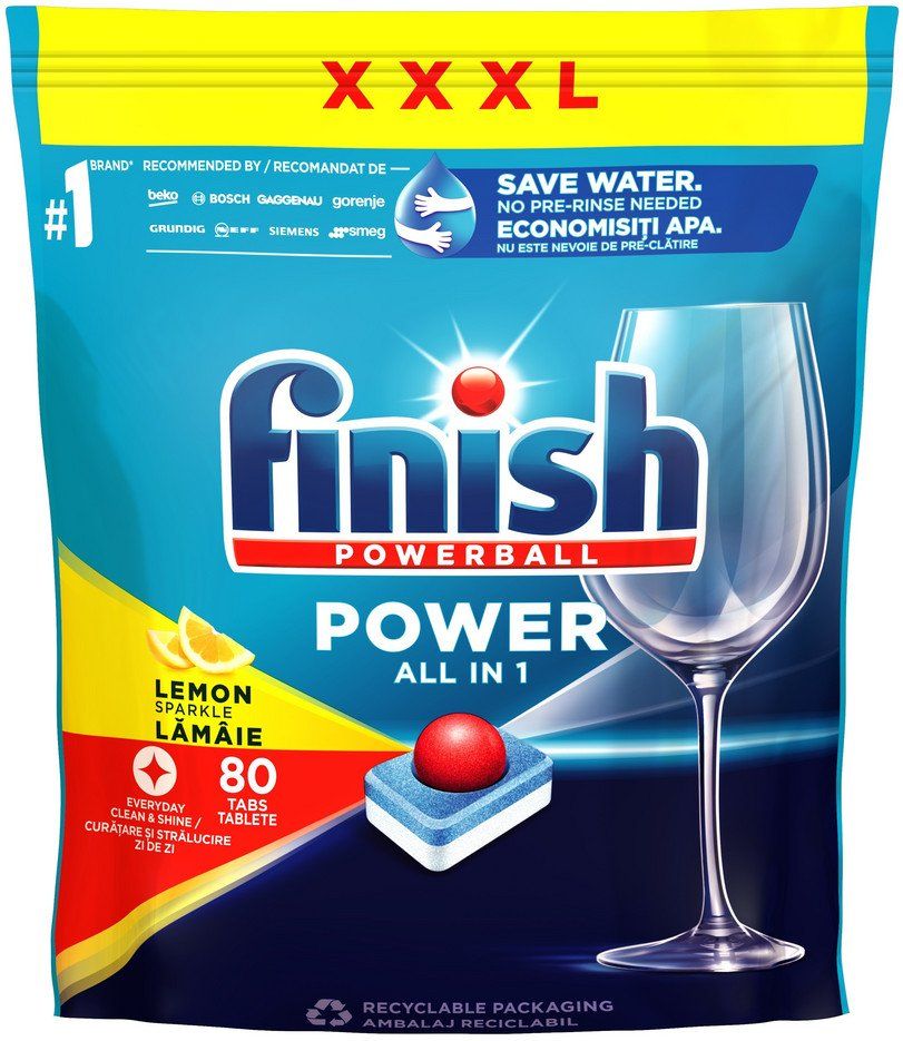 Finish Powerball All in 1 Max Lemon tablety do umývačky riadu 80 ks
