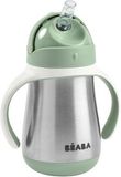 Beaba Pohár termoizolačný s brčkom, nerez Sage Green 250 ml