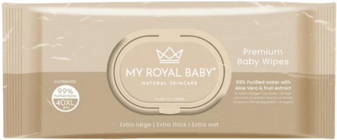 MyRoyalBaby Prémiové vlhčené obrúsky XL 40 ks