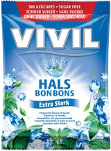 Vivil Bonbons Extra Stark drops mentolový s vitamínom C bez cukru 60 g