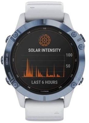 Garmin fenix6 PRO Solar, Titanium Blue/White Band (MAP/Music)