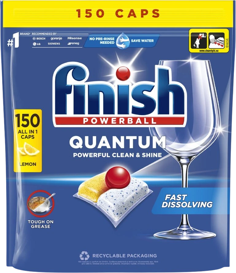 Finish Quantum All-in-1 Lemon tablety do umývačky riadu 150 ks