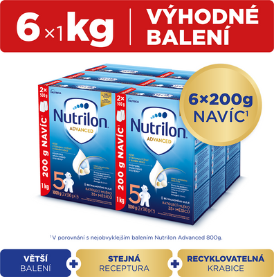 Nutrilon 5 detská mliečna dojčenská výživa v prášku 6 x 1000 g