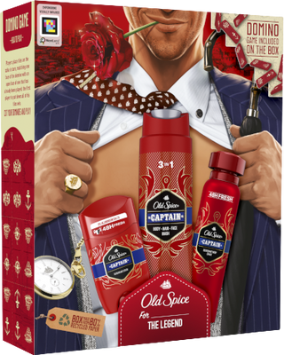 Old Spice Gentleman darčeková sada s tuhým dezodorantom 50 ml, deodorantom v spreji 150 ml a sprchovacím gélom Captain 250 ml