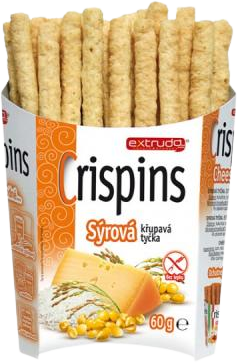 Crispins Bezlepkové tyčky s príchuťou syra 60 g