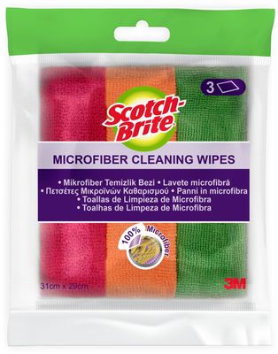 3M Scotch-Brite™ Čistiace utierky z mikrovlákna, farebný mix 3 ks