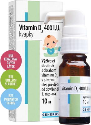 Generica Vitamin D3 400 I.U. kvapky 10 ml