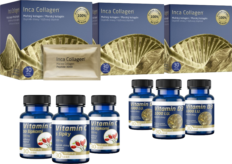 Inca Collagen Trojmesačná kolagénová kúra s vitamínom C&D