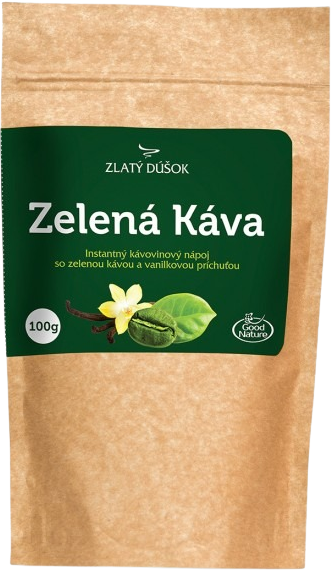 Zlatý doušek Zelená káva s vanilkovou príchuťou, instantný kávový nápoj 100 g